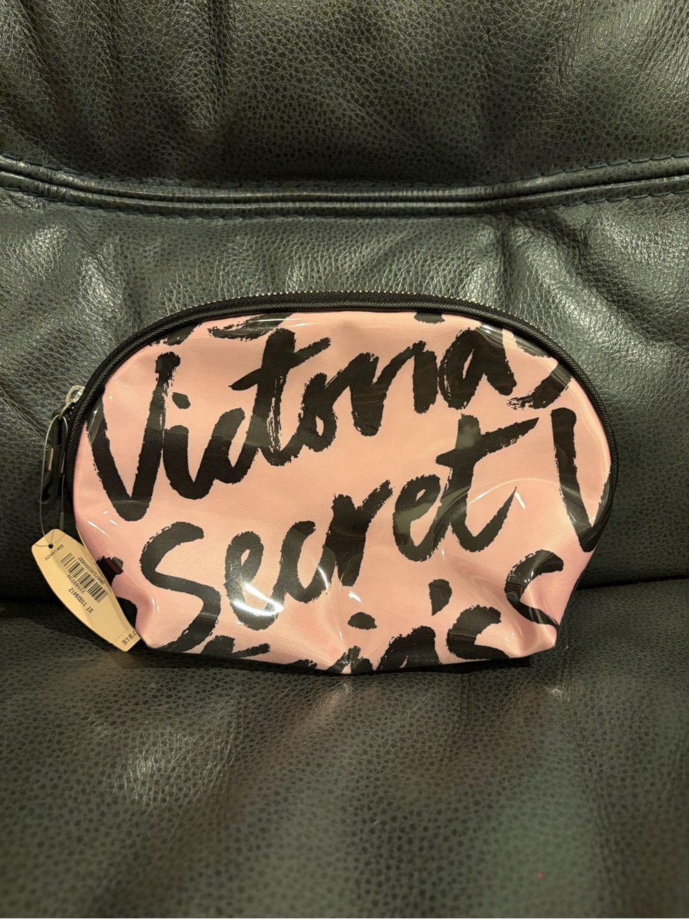Victoria's Secret Pink Cosmetic Pouch with Bold Black Script
